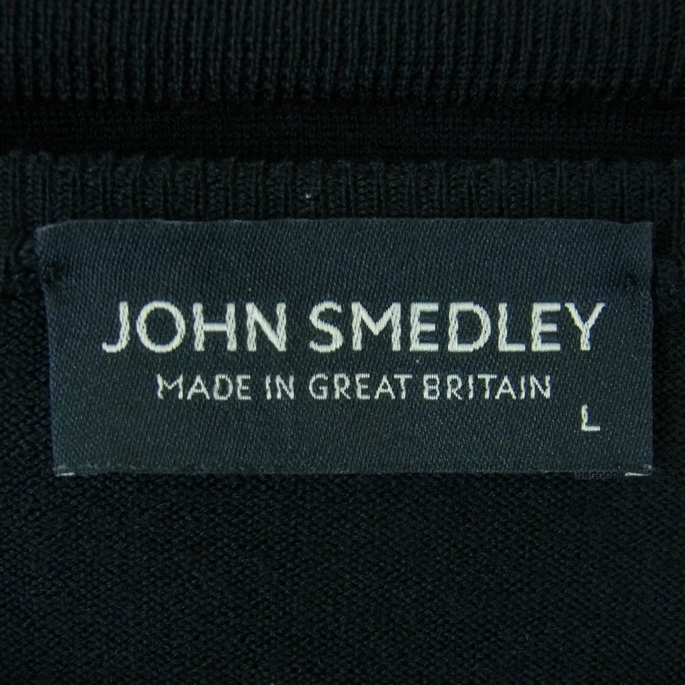 JOHN SMEDLEY ジョンスメドレー great britain ウール 長袖 ハイゲージ ニット ブラック系 L【中古】