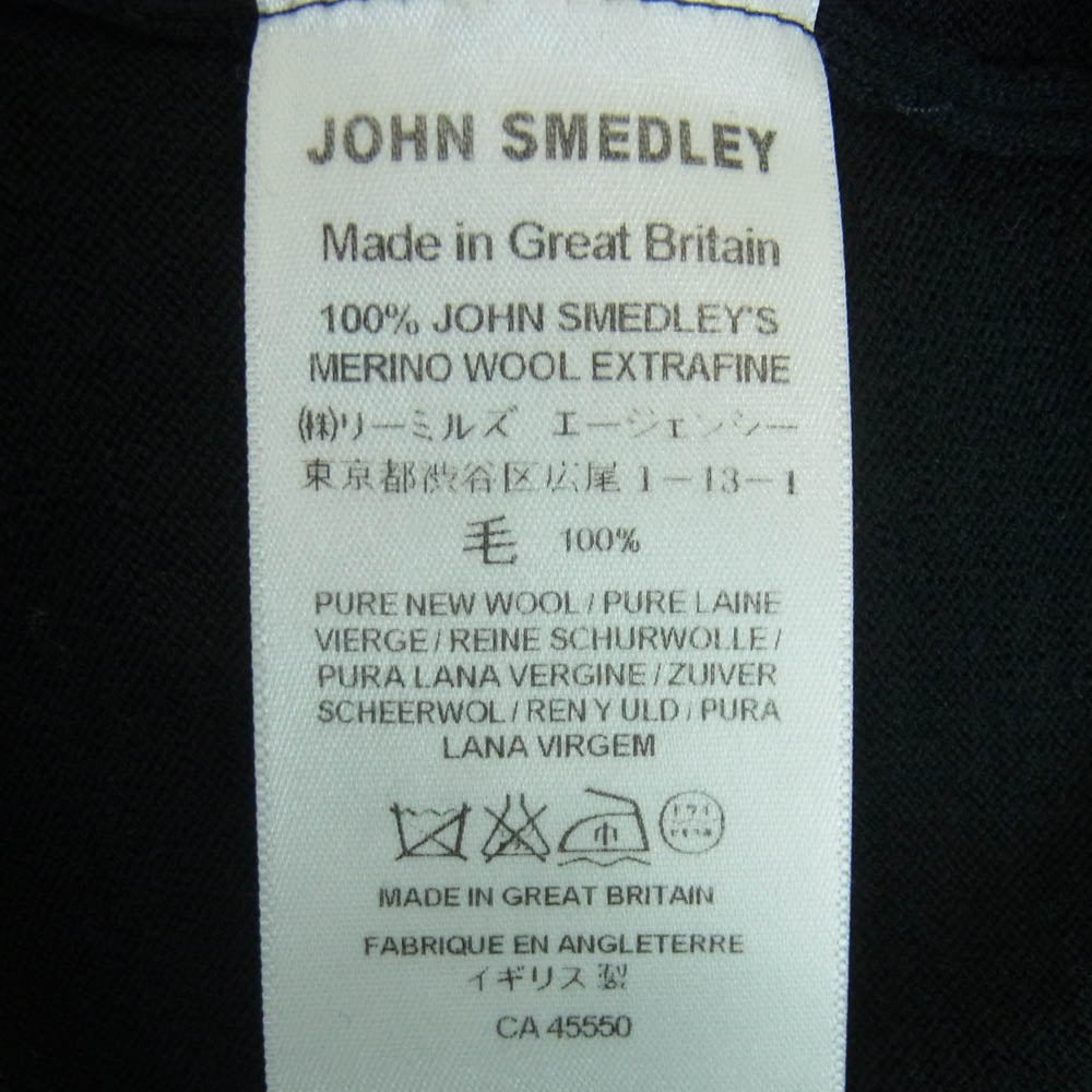 JOHN SMEDLEY ジョンスメドレー great britain ウール 長袖 ハイゲージ ニット ブラック系 L【中古】