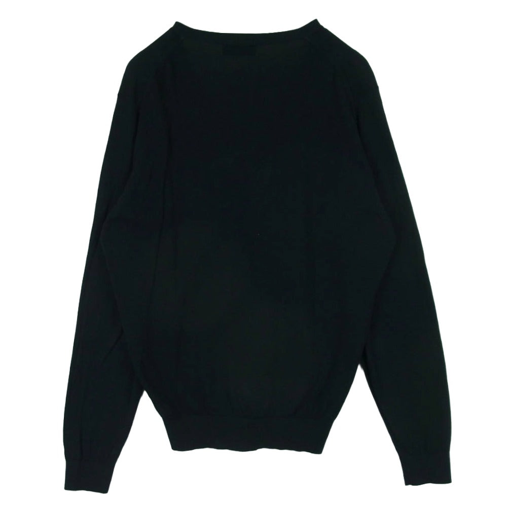 JOHN SMEDLEY ジョンスメドレー イングランド製 シーアイランドコットン カーディガン ブラック系 L【中古】