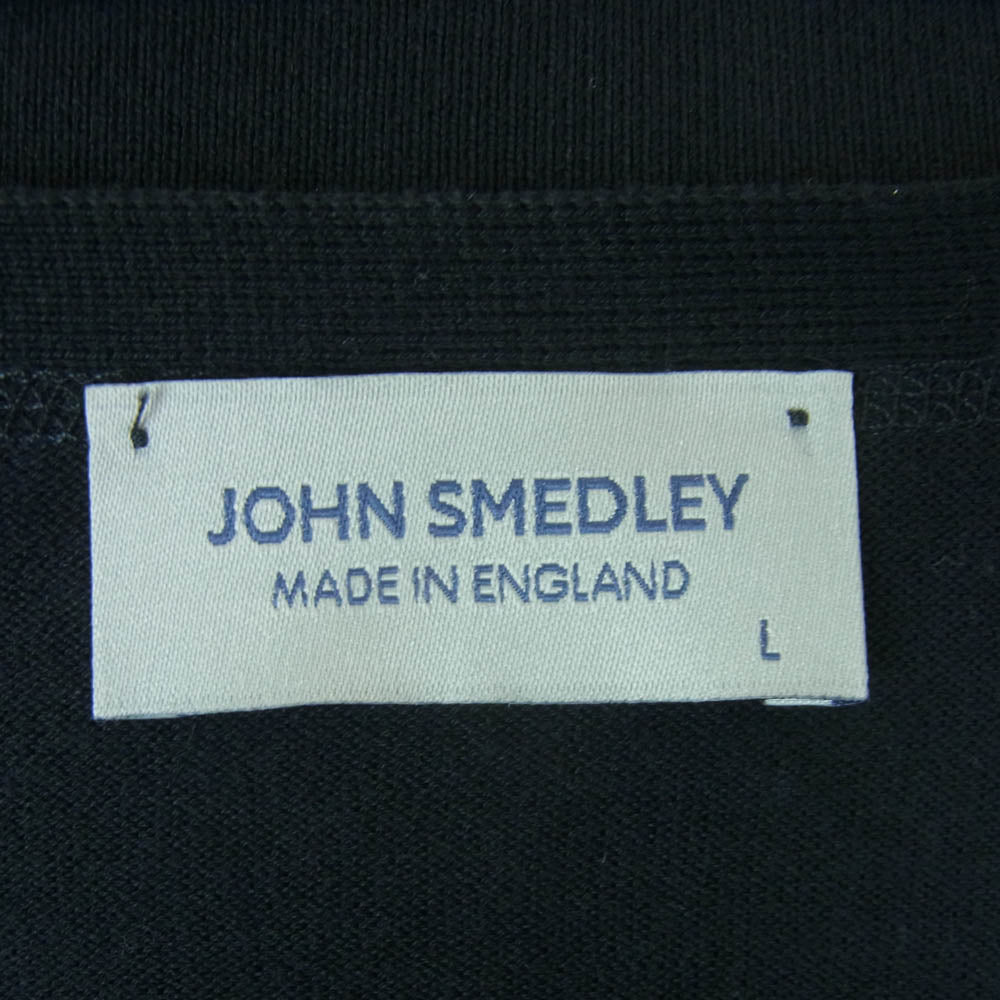 JOHN SMEDLEY ジョンスメドレー イングランド製 シーアイランドコットン カーディガン ブラック系 L【中古】