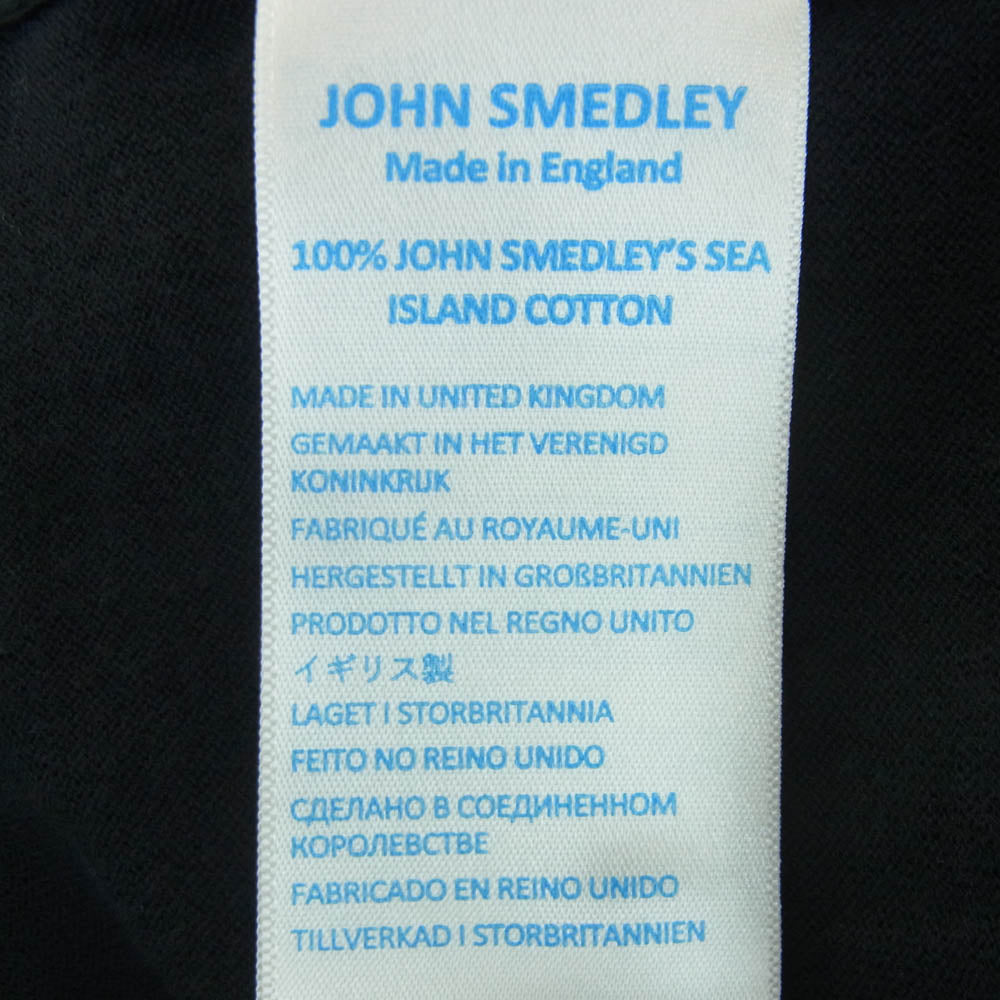 JOHN SMEDLEY ジョンスメドレー イングランド製 シーアイランドコットン カーディガン ブラック系 L【中古】