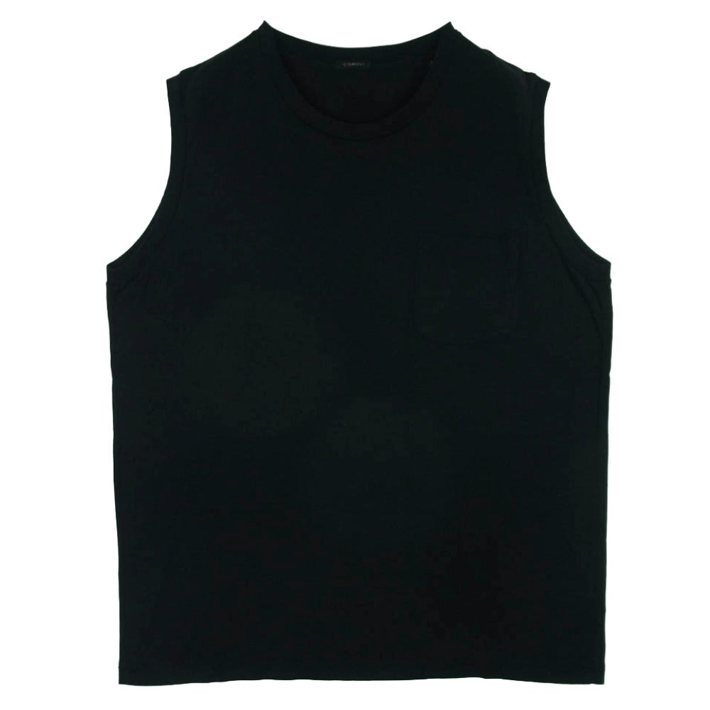 COMOLI コモリ 18SS M01-05007 コットン シルク 裏毛 ノースリーブ ベスト 日本製 ブラック系 2【中古】