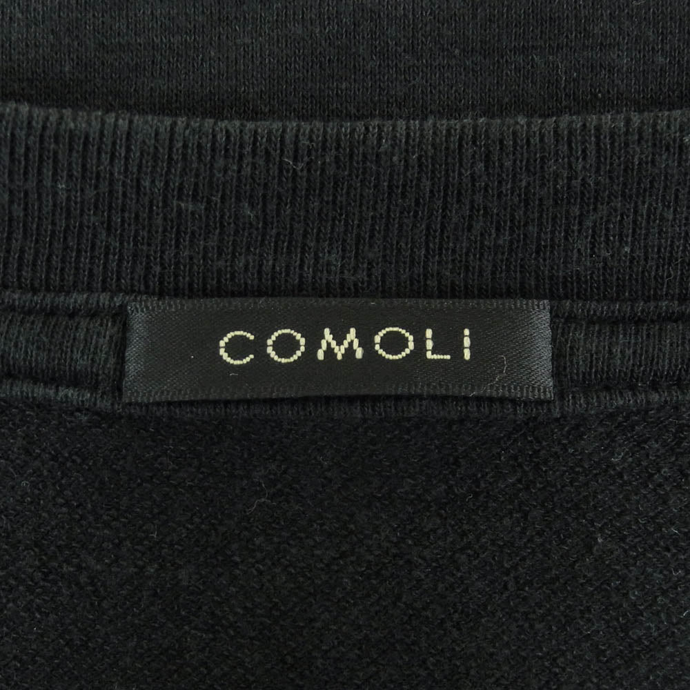 COMOLI コモリ 18SS M01-05007 コットン シルク 裏毛 ノースリーブ ベスト 日本製 ブラック系 2【中古】