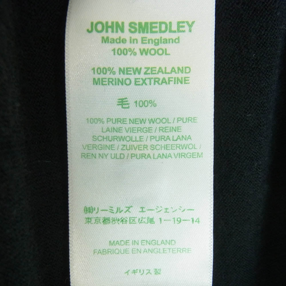 JOHN SMEDLEY ジョンスメドレー イングランド製 ウール 長袖 ポロシャツ ブラック系 XL【中古】
