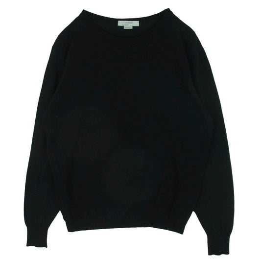 JOHN SMEDLEY ジョンスメドレー BEAMS F イングランド製 ウール 長袖 ハイゲージ ニット ブラック系 F【中古】