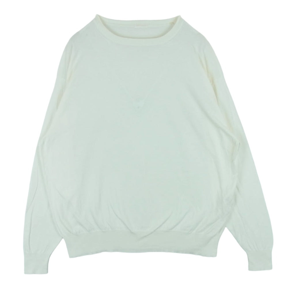 COMOLI コモリ 21SS T01-06002 18G クルーネック ニット コットン イタリア製 オフホワイト系 3【中古】