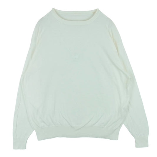 COMOLI コモリ 21SS T01-06002 18G クルーネック ニット コットン イタリア製 オフホワイト系 3【中古】