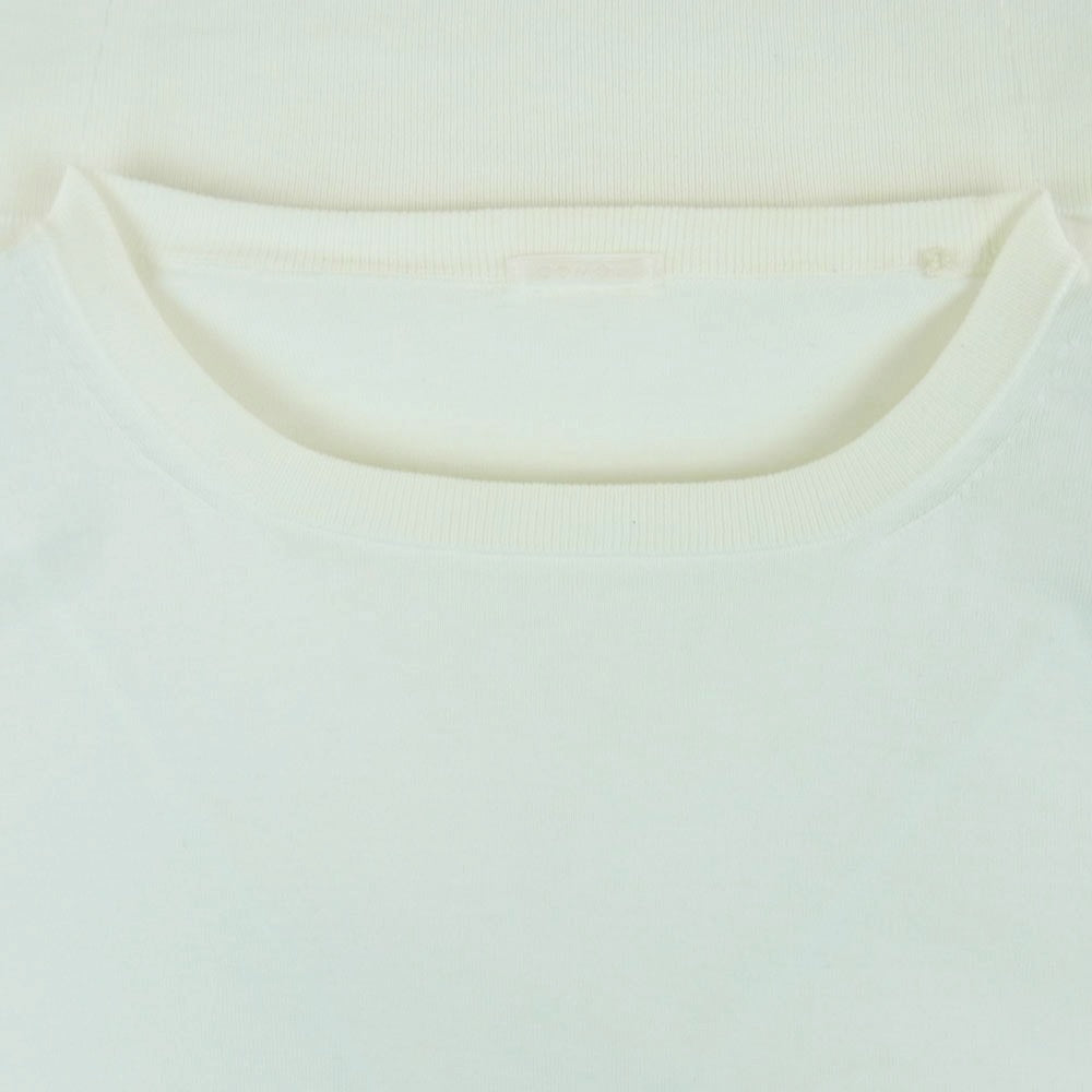 COMOLI コモリ 21SS T01-06002 18G クルーネック ニット コットン イタリア製 オフホワイト系 3【中古】