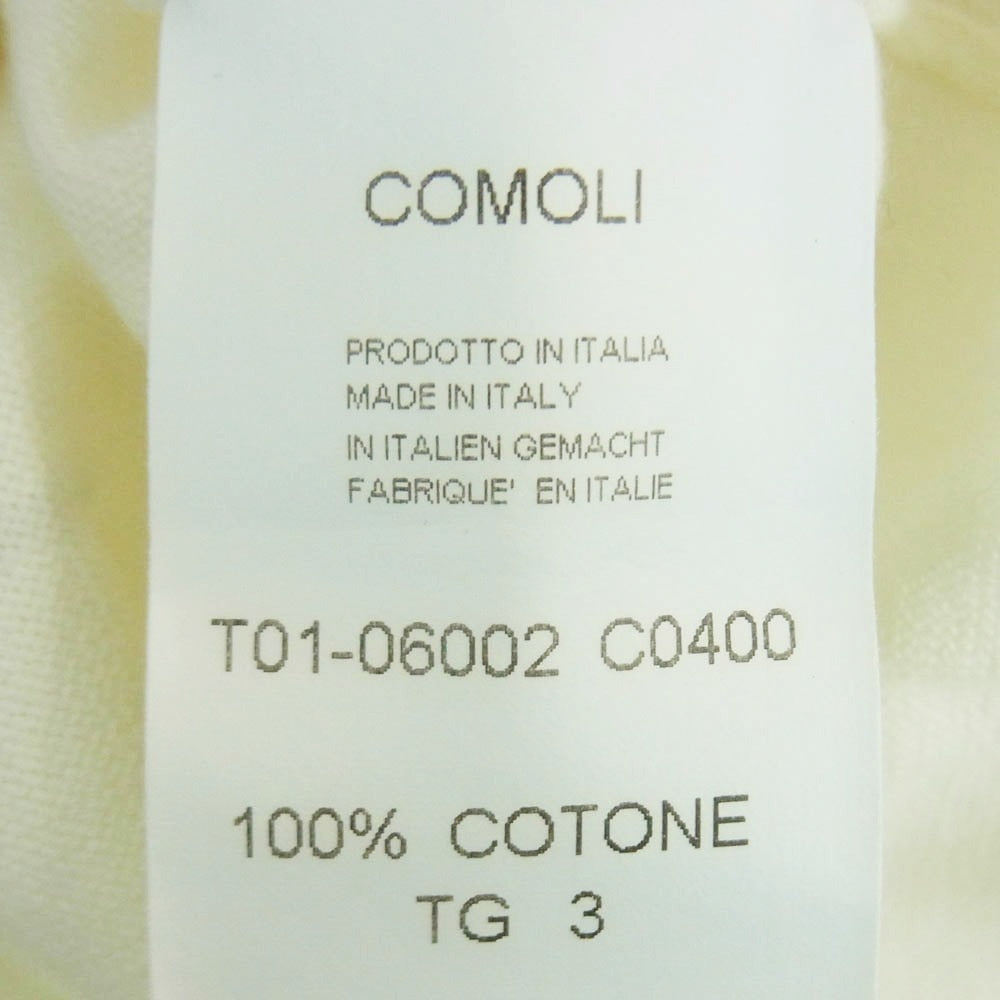 COMOLI コモリ 21SS T01-06002 18G クルーネック ニット コットン イタリア製 オフホワイト系 3【中古】