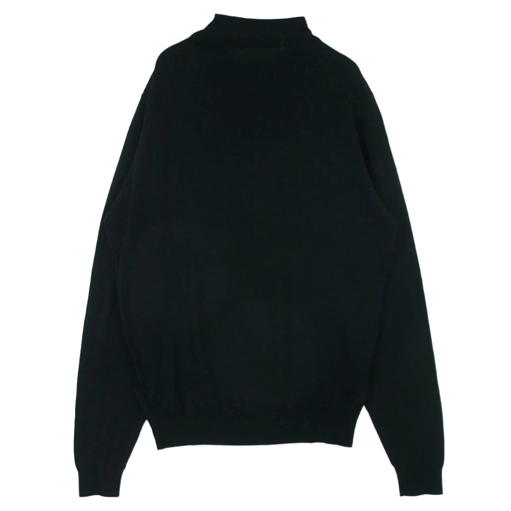 JOHN SMEDLEY ジョンスメドレー イングランド製 ウール モックネック 長袖 ハイゲージ ニット ブラック系 L【中古】