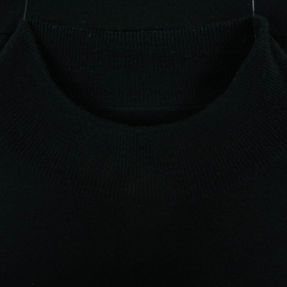 JOHN SMEDLEY ジョンスメドレー イングランド製 ウール モックネック 長袖 ハイゲージ ニット ブラック系 L【中古】