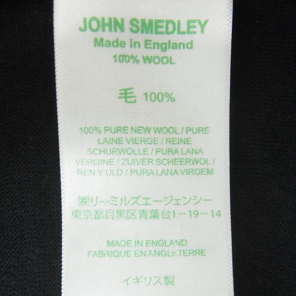 JOHN SMEDLEY ジョンスメドレー イングランド製 ウール モックネック 長袖 ハイゲージ ニット ブラック系 L【中古】