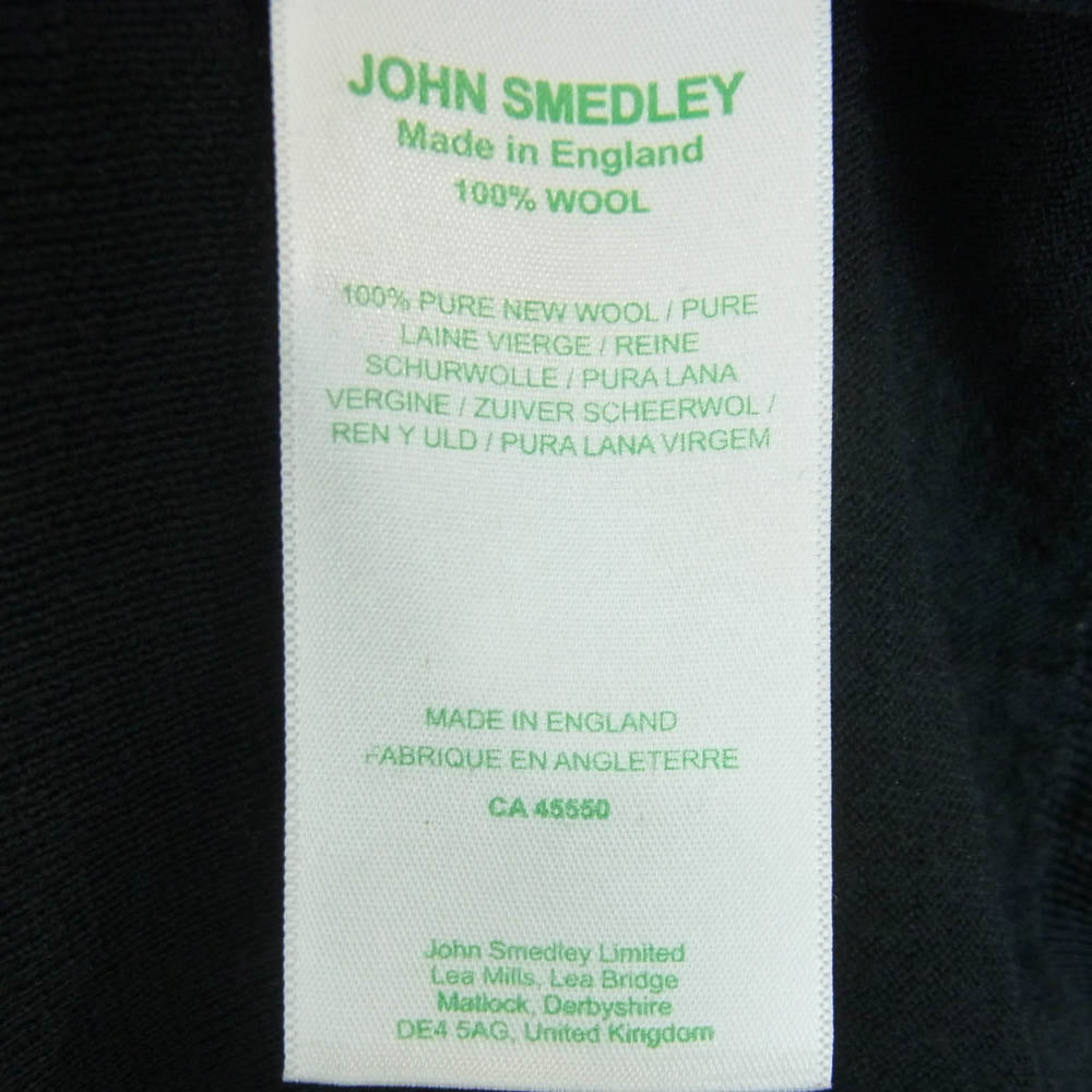 JOHN SMEDLEY ジョンスメドレー イングランド製 ウール モックネック 長袖 ハイゲージ ニット ブラック系 L【中古】