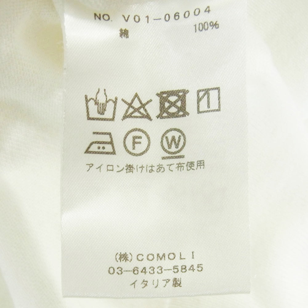 COMOLI コモリ V01-06004 コットン 長袖 Tシャツ カットソー ニット ホワイト系 サイズ表記なし【中古】