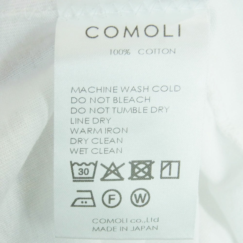 COMOLI コモリ 25SS B01-05009 コットン ジャージ 長袖 Tシャツ カットソー 日本製 ホワイト系 3【中古】
