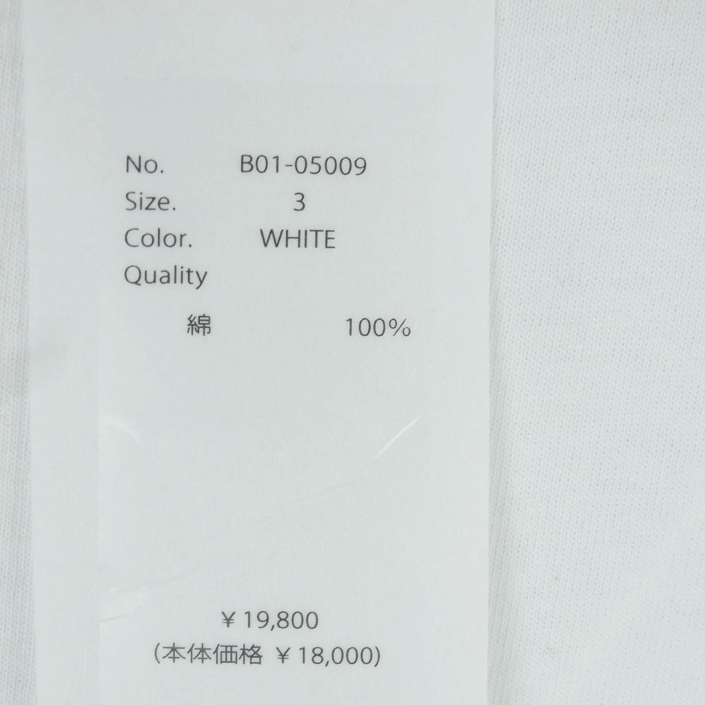 COMOLI コモリ 25SS B01-05009 コットン ジャージ 長袖 Tシャツ カットソー 日本製 ホワイト系 3【中古】