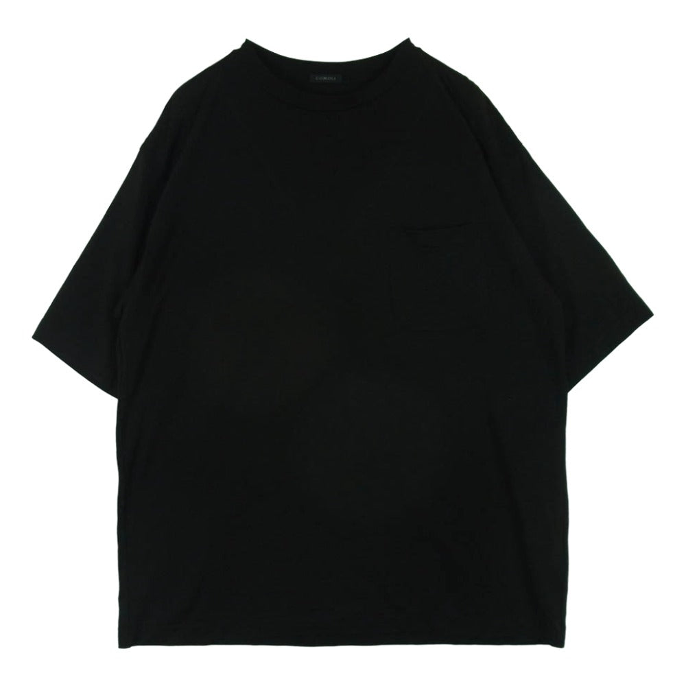 COMOLI コモリ 23ss X01-05013 サマーウール 天竺 半袖 Tシャツ ウール 日本製 ブラック系 2【中古】