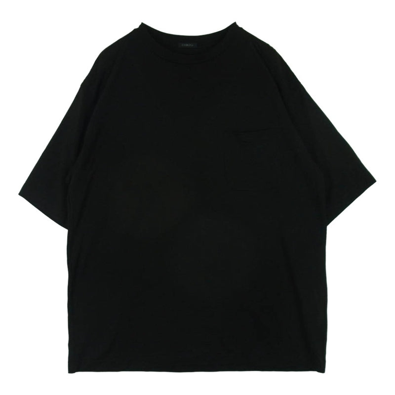 COMOLI コモリ 23ss X01-05013 サマーウール 天竺 半袖 Tシャツ ウール 日本製 ブラック系 2【中古】