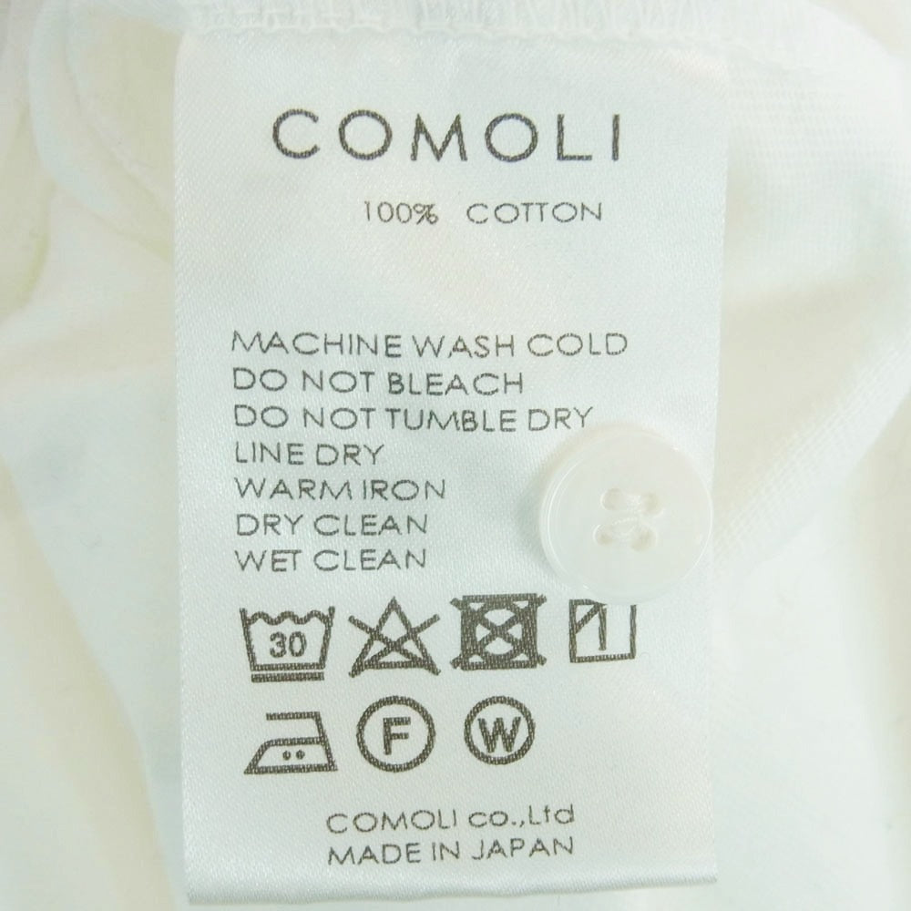 COMOLI コモリ 24ss Z01-05025 ジャージ プルオーバー 長袖 シャツ コットン 日本製 ホワイト系 2【中古】
