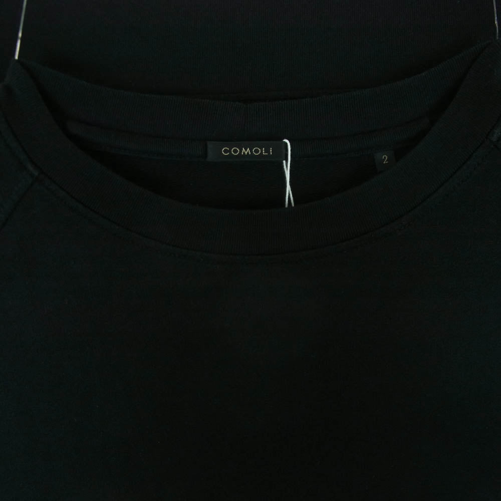 COMOLI コモリ 20SS R01-05002 Long Sleeve T shirt コットン シルク ロング スリーブ カットソー ブラック系 2【中古】