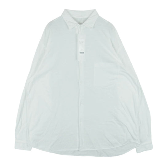 COMOLI コモリ 23SS X01-05016 コットン ジャージ 長袖 コモリ シャツ 日本製 ホワイト系 2【中古】