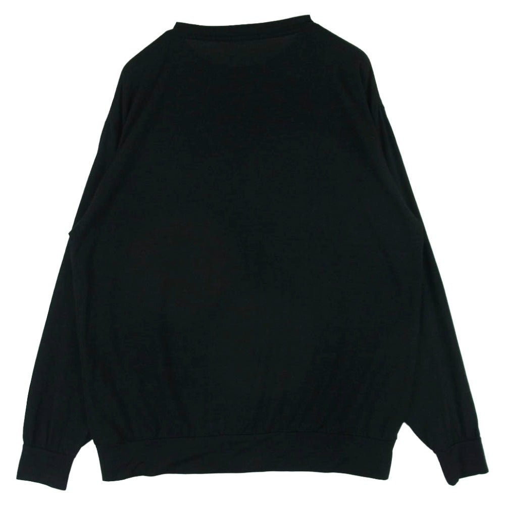 COMOLI コモリ 24SS Z01-05022 サマーウール 長袖 クルー Tシャツ 日本製 チャコール系 2【中古】