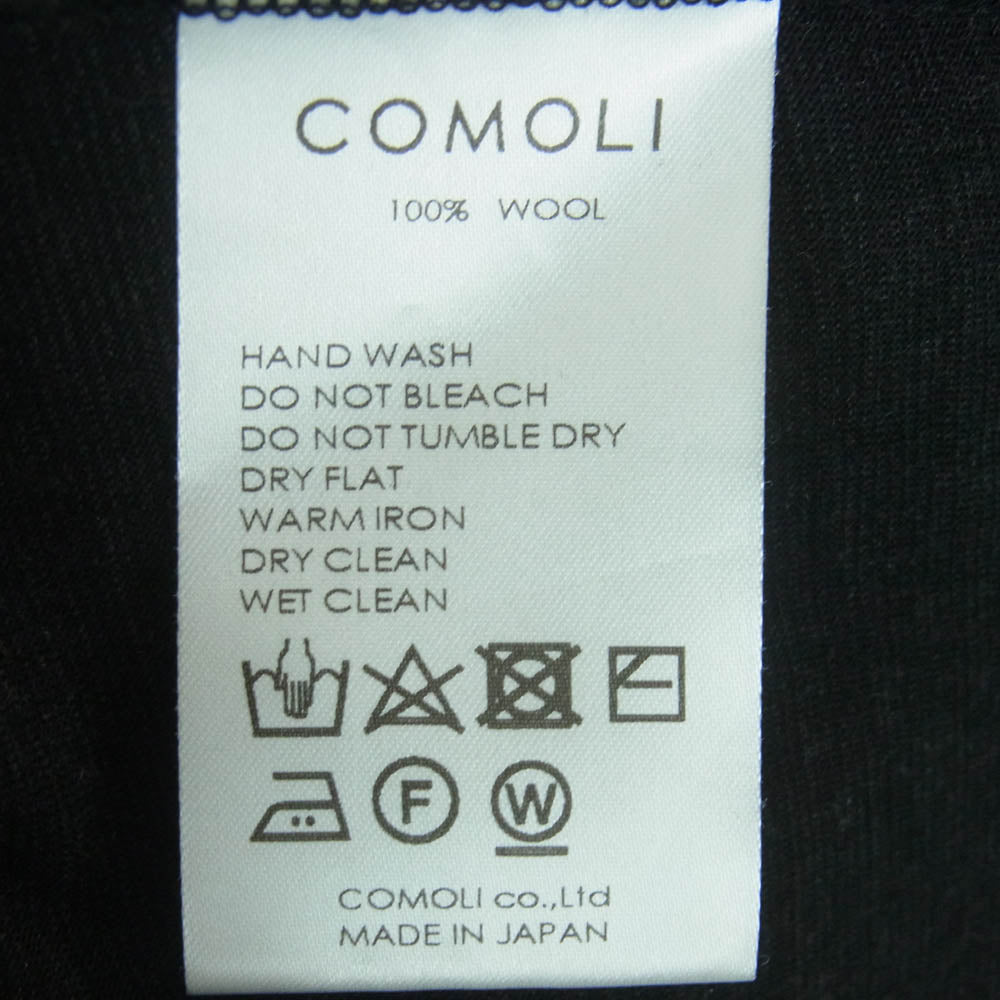 COMOLI コモリ 24SS Z01-05022 サマーウール 長袖 クルー Tシャツ 日本製 チャコール系 2【中古】