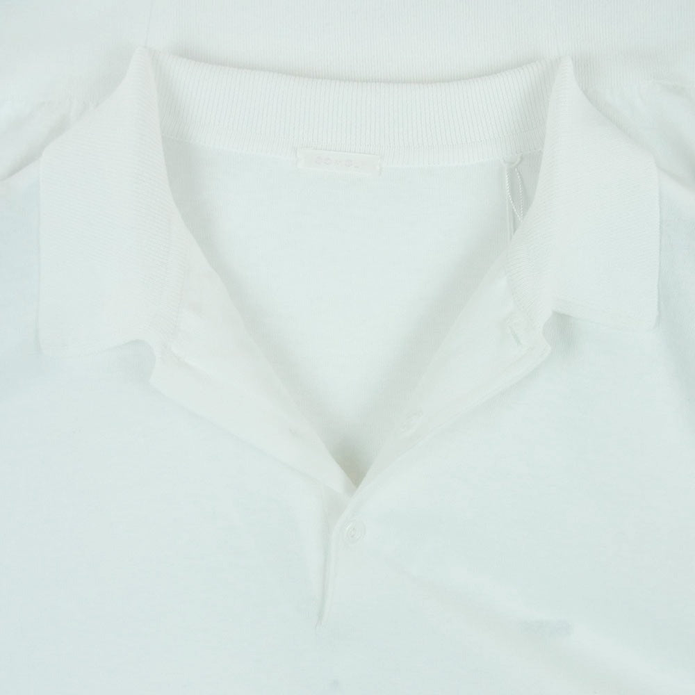 COMOLI コモリ 24ss Z01-06013 コットン ニット 長袖 ポロ シャツ 日本製 ホワイト系 3【中古】