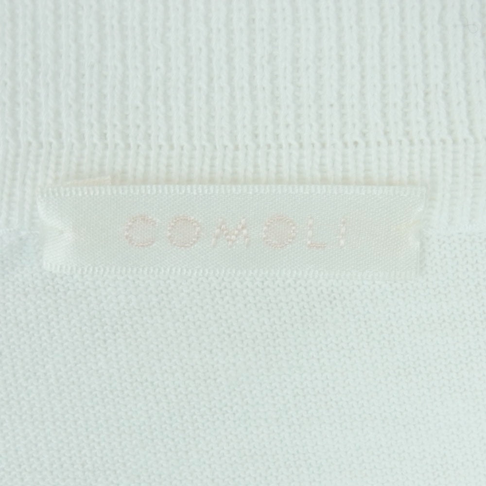 COMOLI コモリ 24ss Z01-06013 コットン ニット 長袖 ポロ シャツ 日本製 ホワイト系 3【中古】