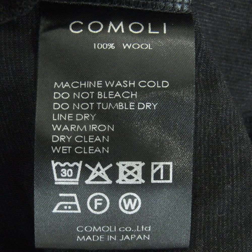 COMOLI コモリ 25SS B01-05015 サマーウール 長袖 Tシャツ カットソー 日本製 チャコール系 2【中古】