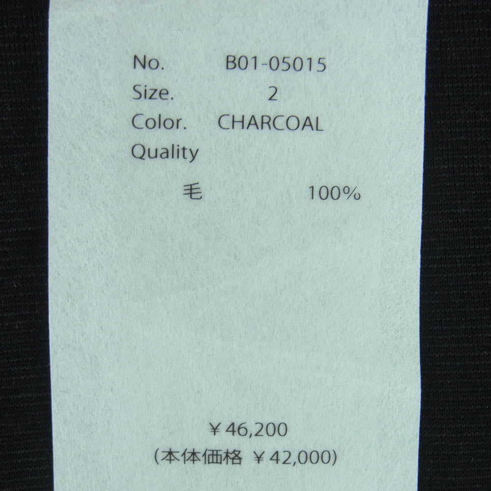 COMOLI コモリ 25SS B01-05015 サマーウール 長袖 Tシャツ カットソー 日本製 チャコール系 2【中古】