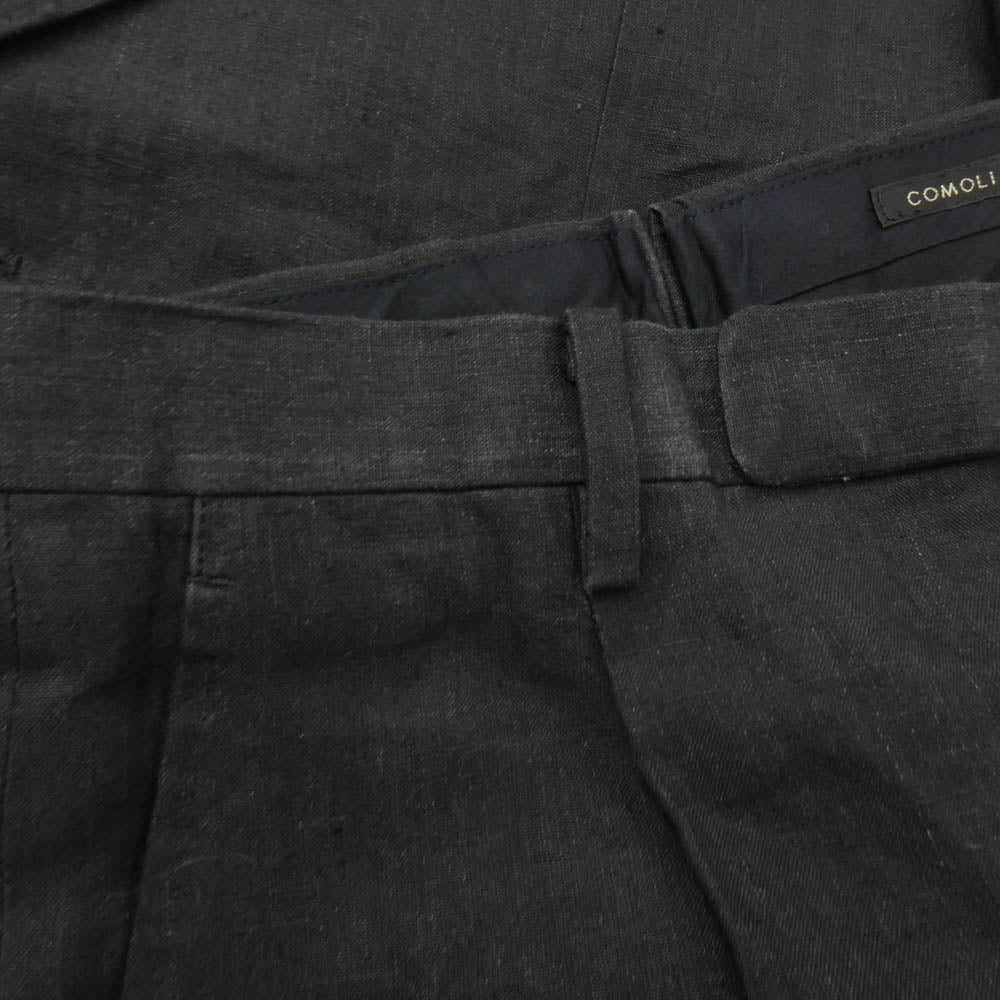 COMOLI コモリ 23ss X01-08002 リネン スーツ セットアップ ブラック系 3【中古】