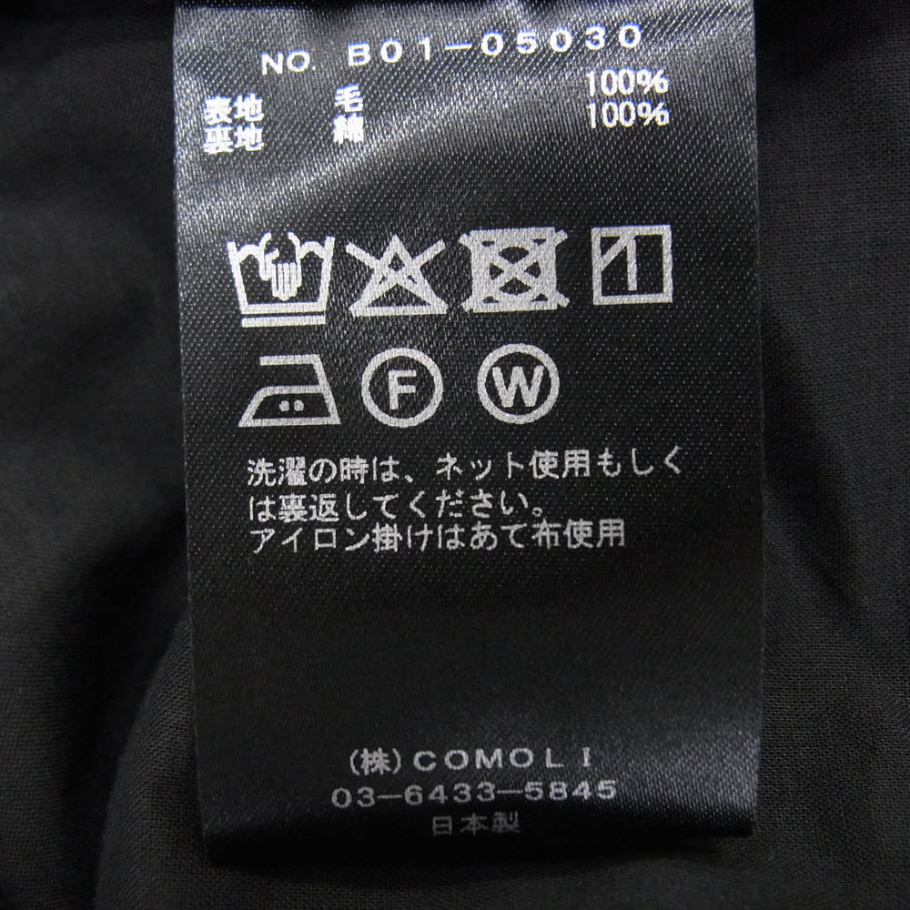 COMOLI コモリ 25SS B01-05030 サマーウール パンツ ブラック系 1【中古】