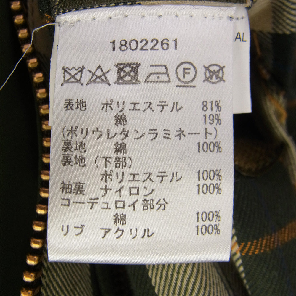 Barbour バブアー 1802261 BEDALE SL ビデイル ノンオイルド ジャケット モスグリーン系 40【中古】