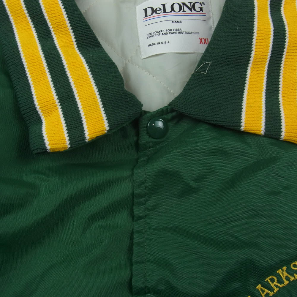 デロング 80～90’s USA製 バック刺繍 チーム ナイロンブルゾン スタジャン グリーン系 XXL【中古】
