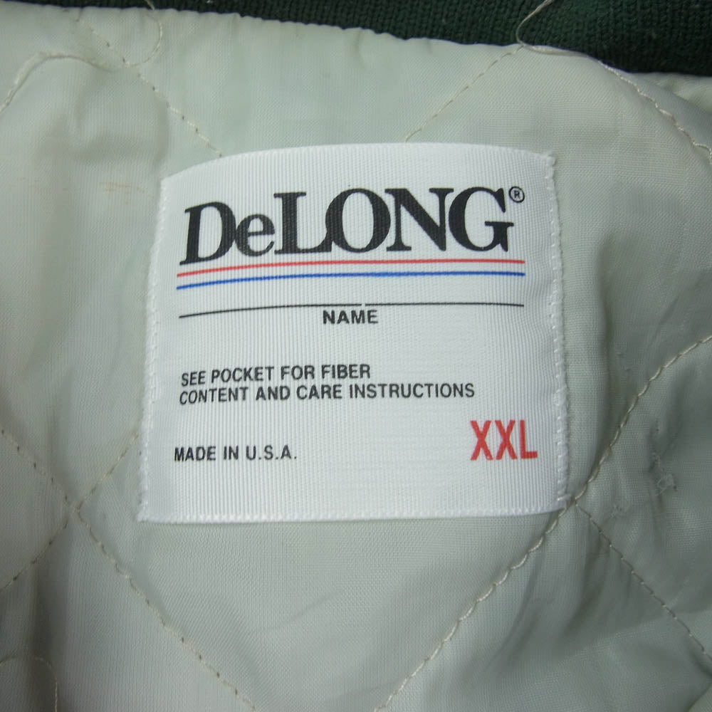 デロング 80～90’s USA製 バック刺繍 チーム ナイロンブルゾン スタジャン グリーン系 XXL【中古】