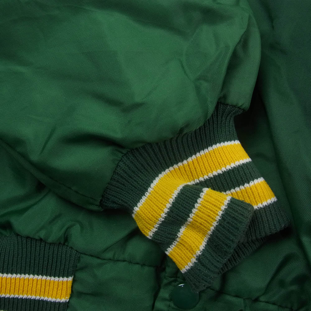 デロング 80～90’s USA製 バック刺繍 チーム ナイロンブルゾン スタジャン グリーン系 XXL【中古】