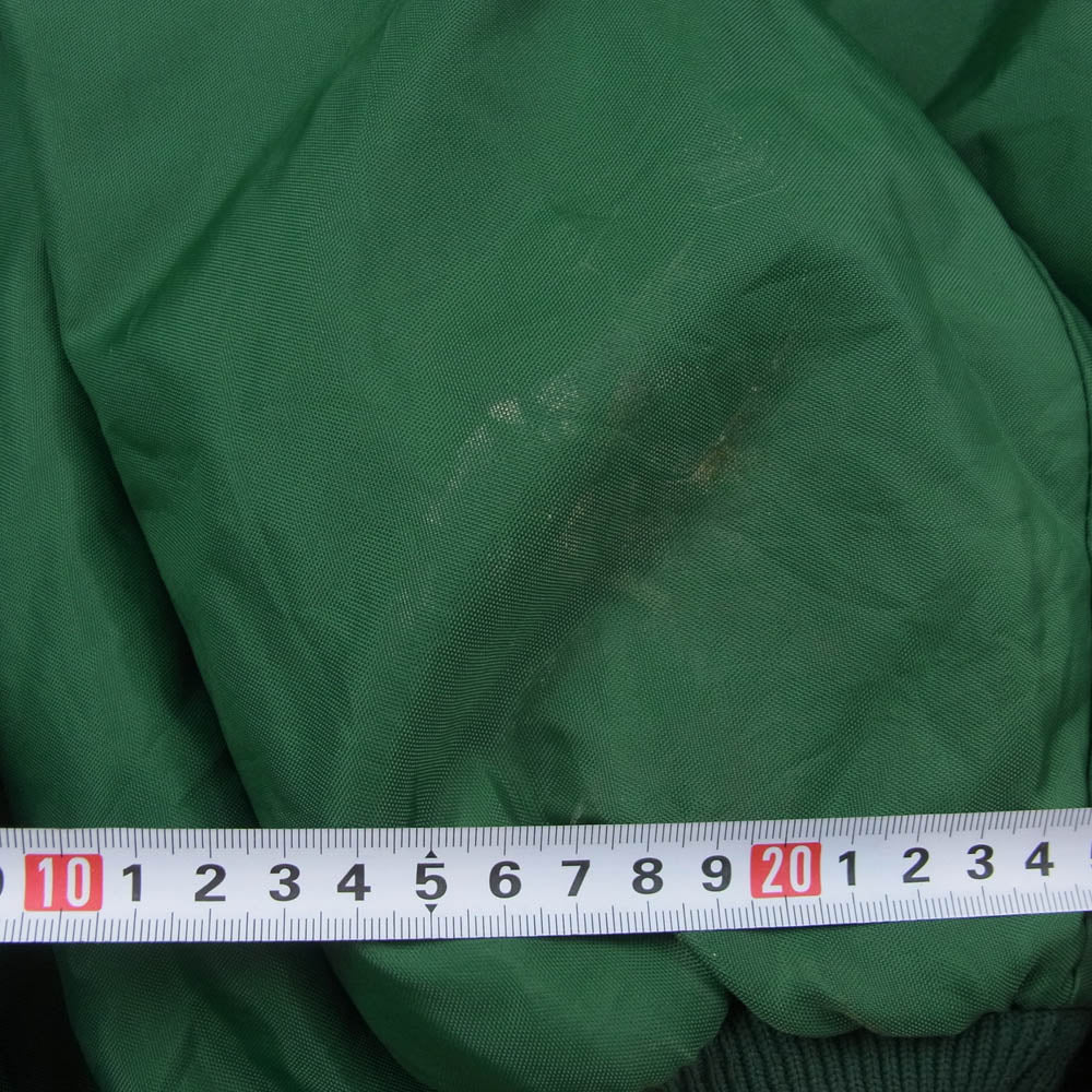 デロング 80～90’s USA製 バック刺繍 チーム ナイロンブルゾン スタジャン グリーン系 XXL【中古】