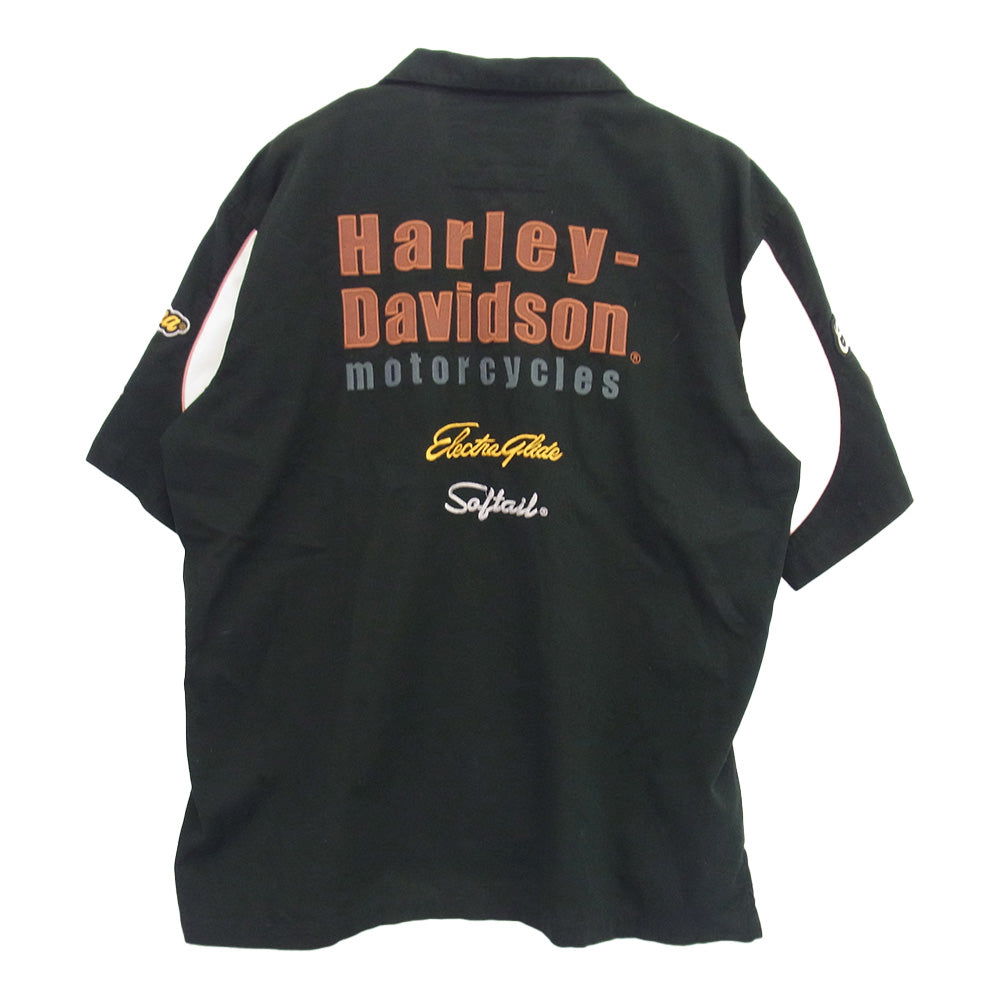HARLEY DAVIDSON ハーレーダビッドソン ワッペン付 半袖ワークジャケット ホワイト系 3XL【中古】