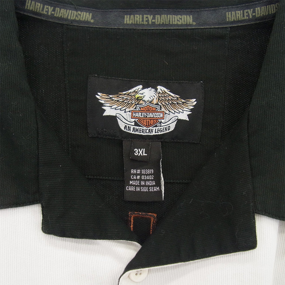 HARLEY DAVIDSON ハーレーダビッドソン ワッペン付 半袖ワークジャケット ホワイト系 3XL【中古】