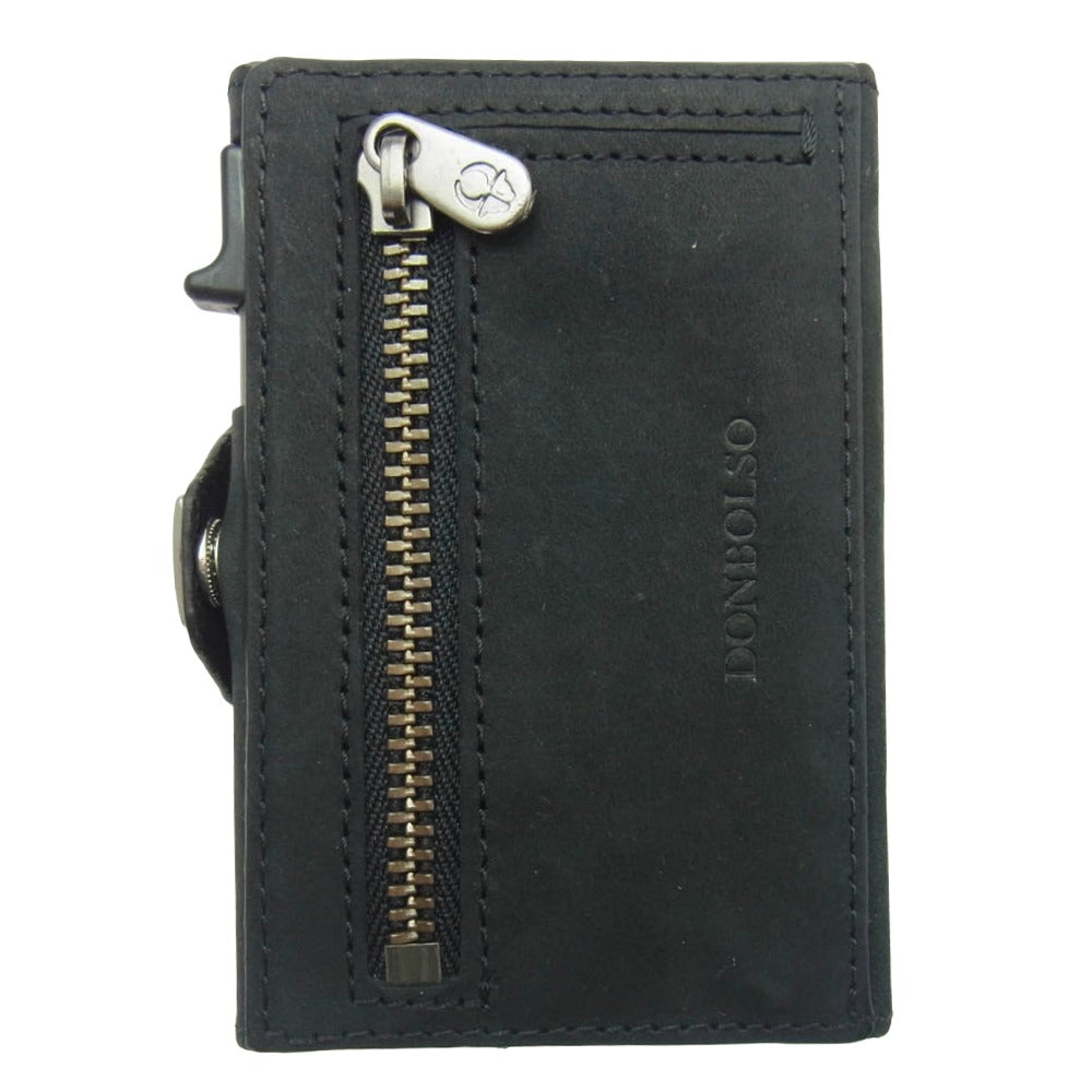 ドンボルソ コンパクトウォレット 三つ折り財布 ブラック系【美品】【中古】