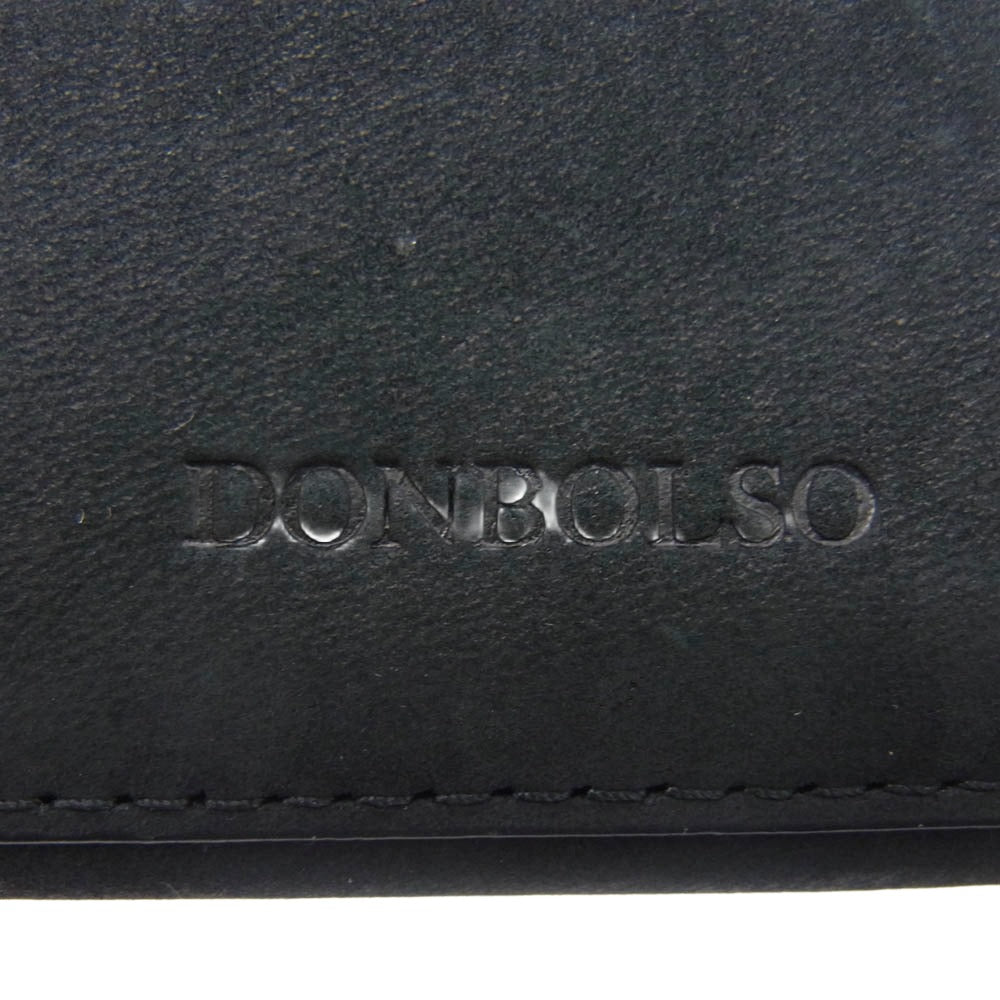 ドンボルソ コンパクトウォレット 三つ折り財布 ブラック系【美品】【中古】
