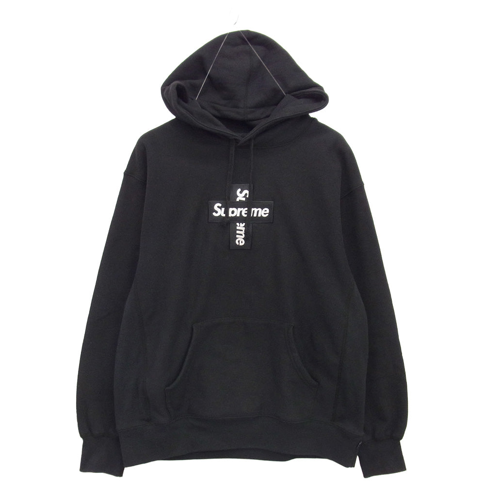 Supreme シュプリーム 20AW Cross Box Logo Hooded Sweatshirt クロスボックスロゴ フーデッド パーカー スウェットシャツ ブラック系 M【中古】