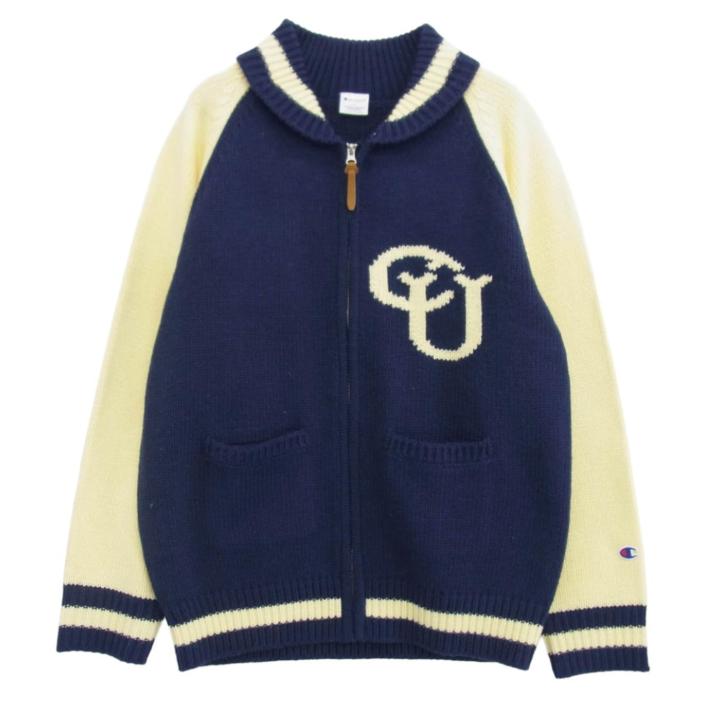 Champion チャンピオン 24FW C8-A606 直営限定コレクション ジップ ウール ジャケット ネイビー系 L【中古】