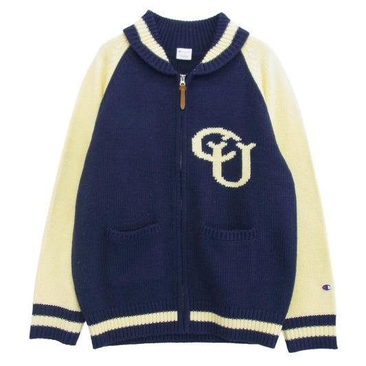 Champion チャンピオン 24FW C8-A606 直営限定コレクション ジップ ウール ジャケット ネイビー系 L【中古】