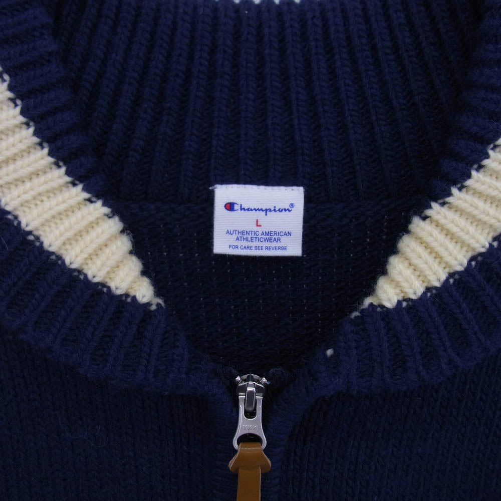 Champion チャンピオン 24FW C8-A606 直営限定コレクション ジップ ウール ジャケット ネイビー系 L【中古】