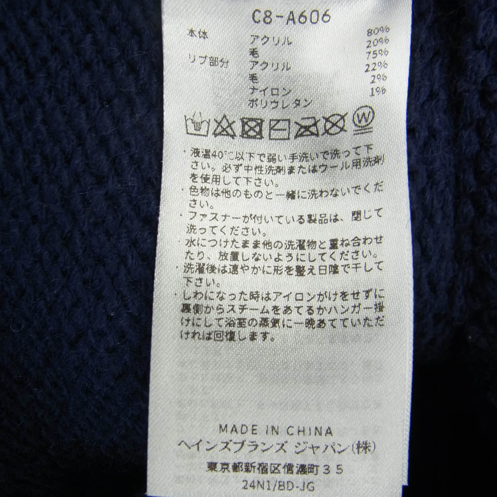 Champion チャンピオン 24FW C8-A606 直営限定コレクション ジップ ウール ジャケット ネイビー系 L【中古】