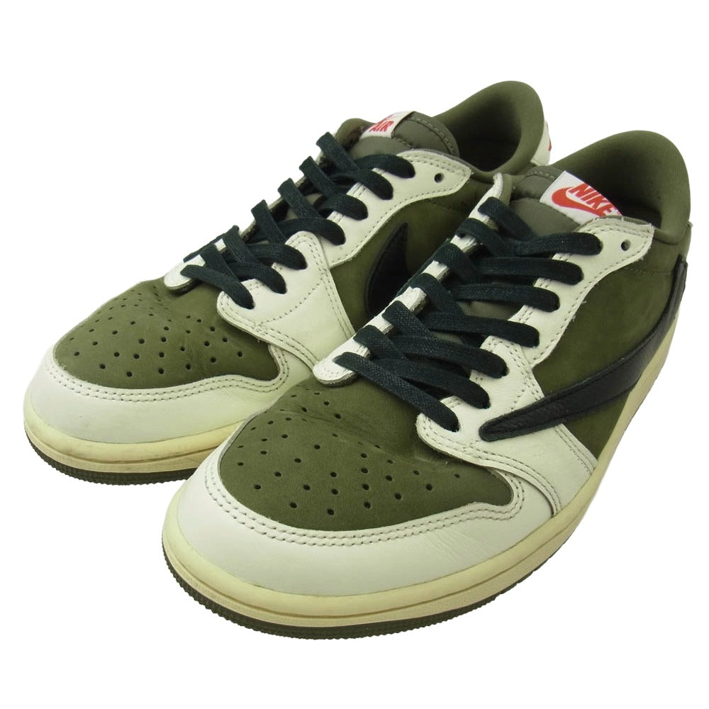 NIKE ナイキ DM7866-200 ×Travis Scott Air Jordan 1 Low OG SP Reverse Oliveトラヴィススコット エアジョーダン1 ロー OG SP リバースオリーブ カーキ系 26cm【中古】