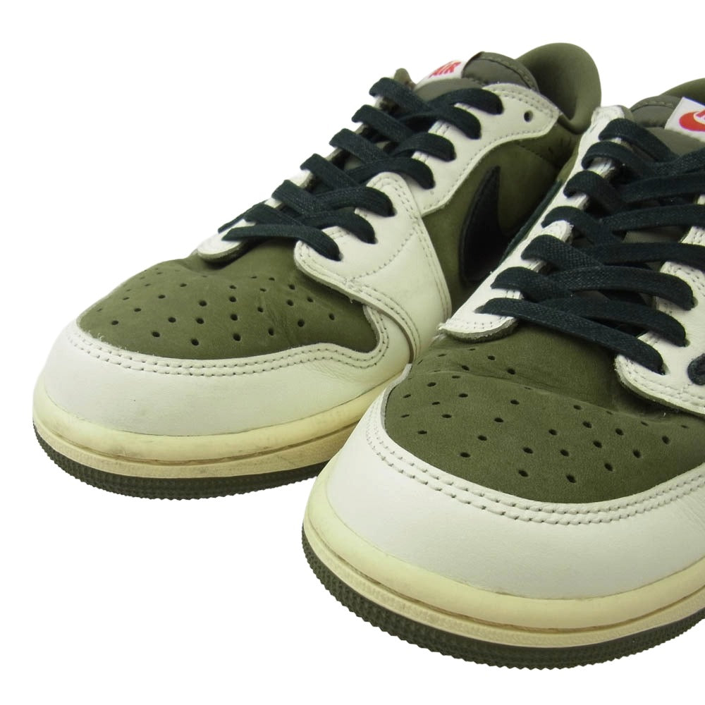 NIKE ナイキ DM7866-200 ×Travis Scott Air Jordan 1 Low OG SP Reverse Oliveトラヴィススコット エアジョーダン1 ロー OG SP リバースオリーブ カーキ系 26cm【中古】