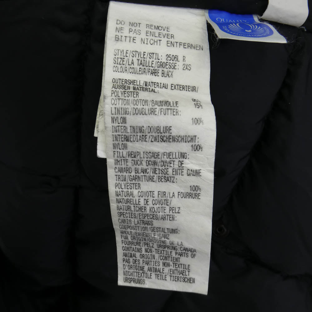 CANADA GOOSE カナダグース 2506L KENSINGTON PARKA ケンジントンパーカ ダウンコート ダウンジャケット ブラック系 2XS【中古】